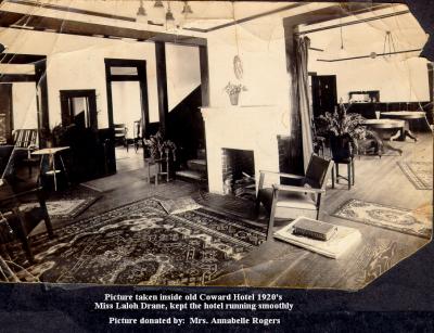 Coward Hotel main entrance room in 1920